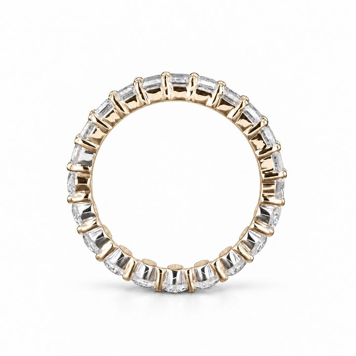 3.36ctw Half Oval & Half Emerald Diamond Eternity Band Ring (4mm) profile in 14K Yellow Gold
