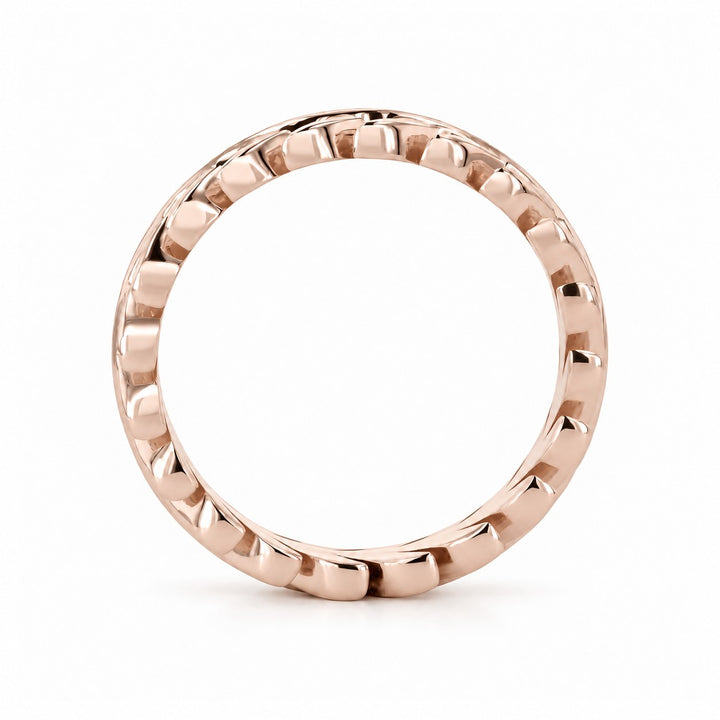 The Laurel — 3.5mm Solid Gold/Platinum Wedding Band profile in 14K Rose Gold