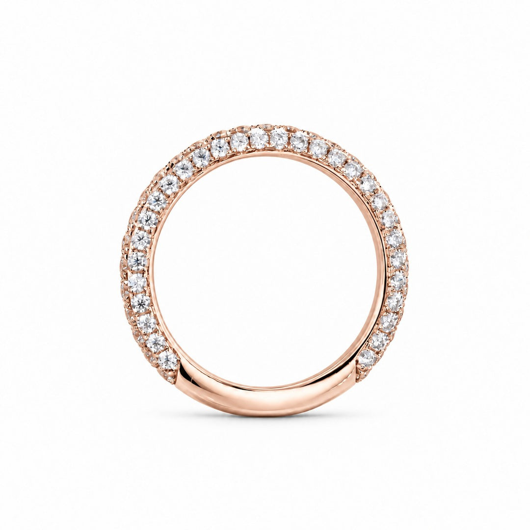 1.20ctw Three-Row Diamond 3/4 Eternity Band (3mm) profile in 14K Rose Gold