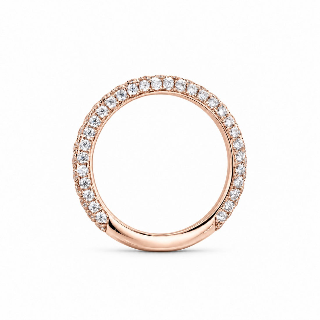 1.20ctw Three-Row Diamond 3/4 Eternity Band (3mm) profile in 14K Rose Gold