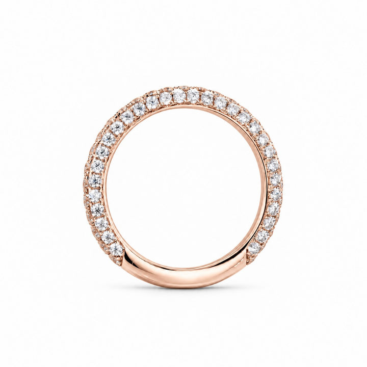 1.20ctw Three-Row Diamond 3/4 Eternity Band (3mm) profile in 14K Rose Gold