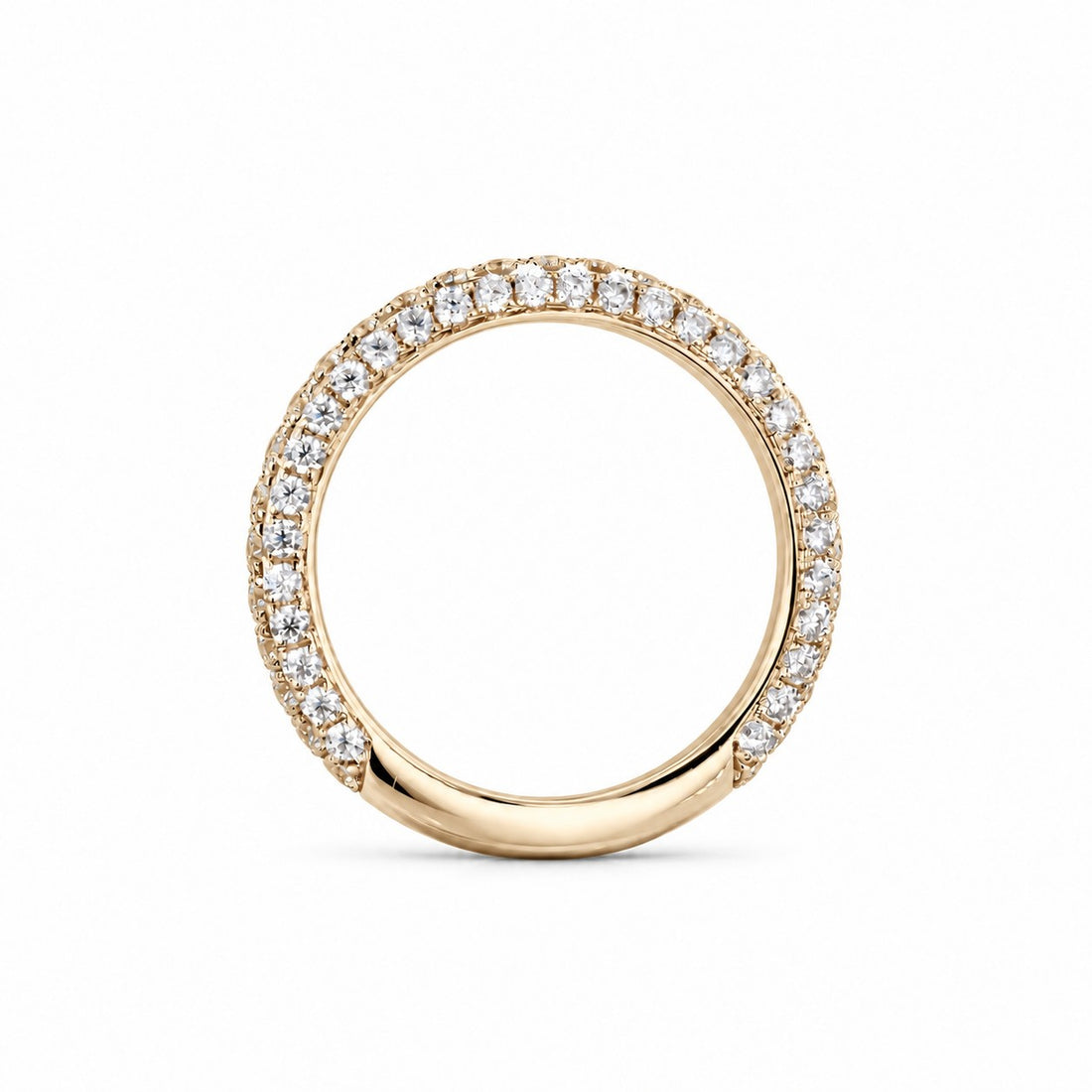 1.20ctw Three-Row Diamond 3/4 Eternity Band (3mm) profile in 14K Yellow Gold
