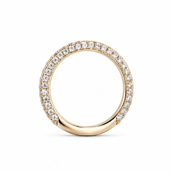 1.20ctw Three-Row Diamond 3/4 Eternity Band (3mm) profile in 14K Yellow Gold