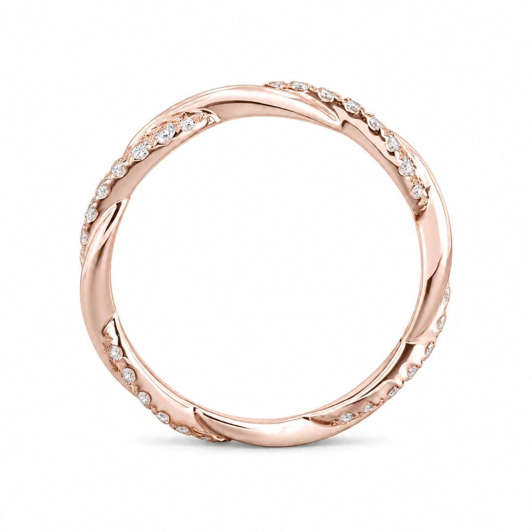 The Vine Twist — 1.8mm Diamond Wedding Band (0.20ctw) profile in 14K Rose Gold