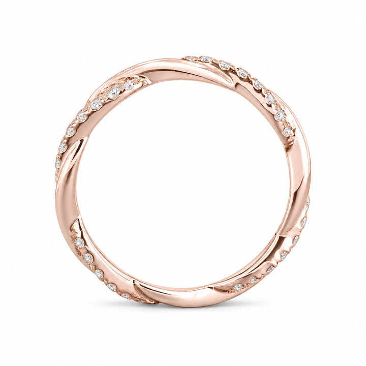 The Vine Twist — 1.8mm Diamond Wedding Band (0.20ctw) profile in 14K Rose Gold