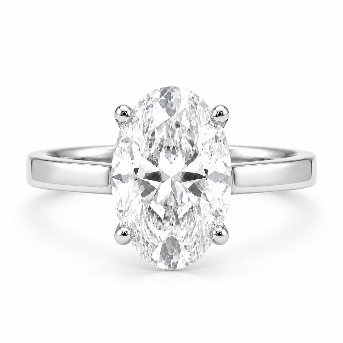 The Whisper Four oval lab diamond engagement ring in 14K white gold