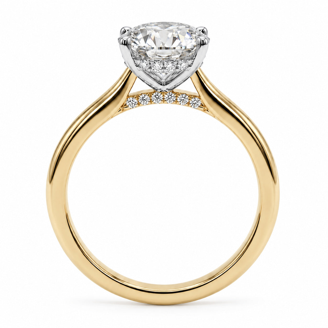 The Whisper Four oval lab diamond engagement ring, view 2