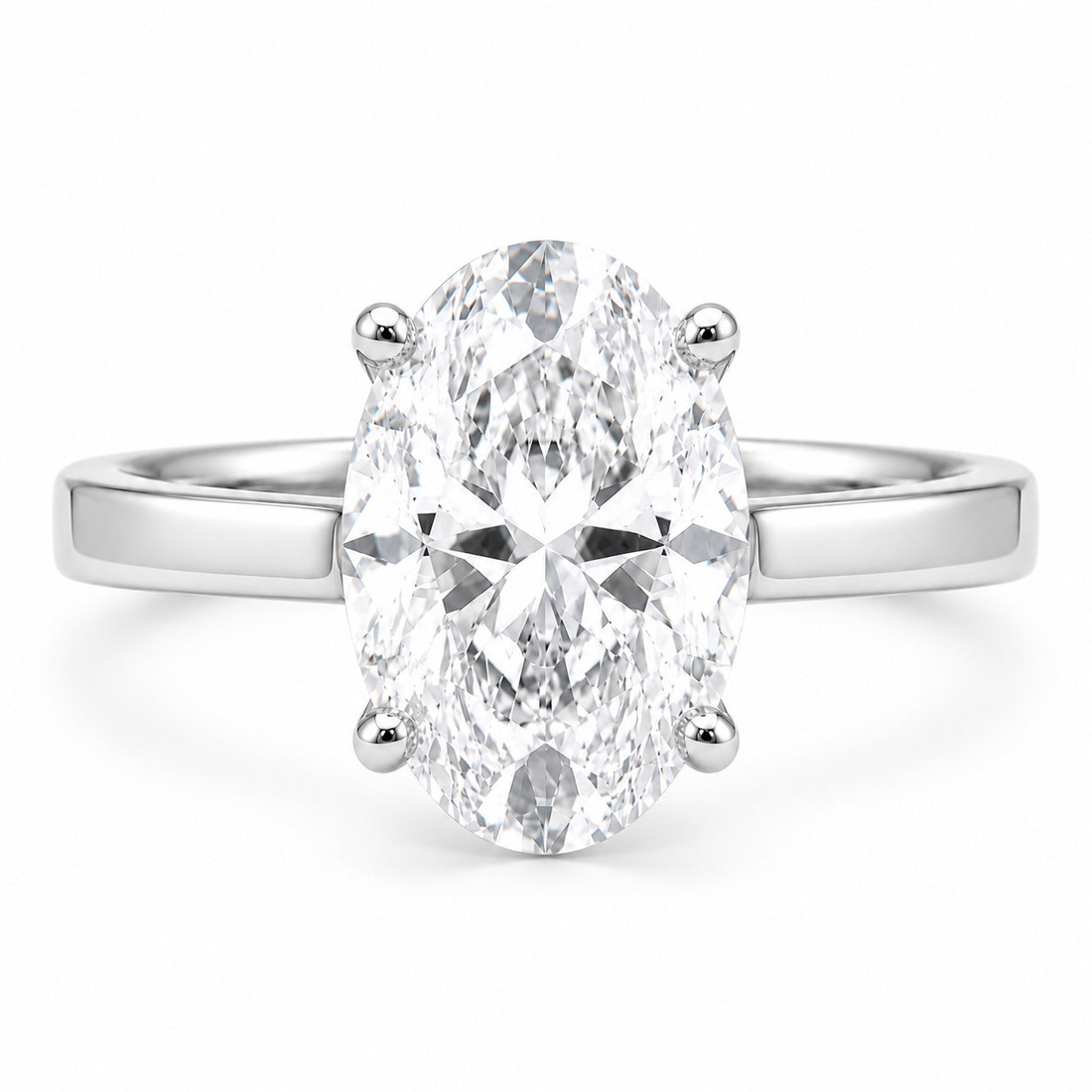 The Whisper Four oval lab diamond engagement ring in platinum
